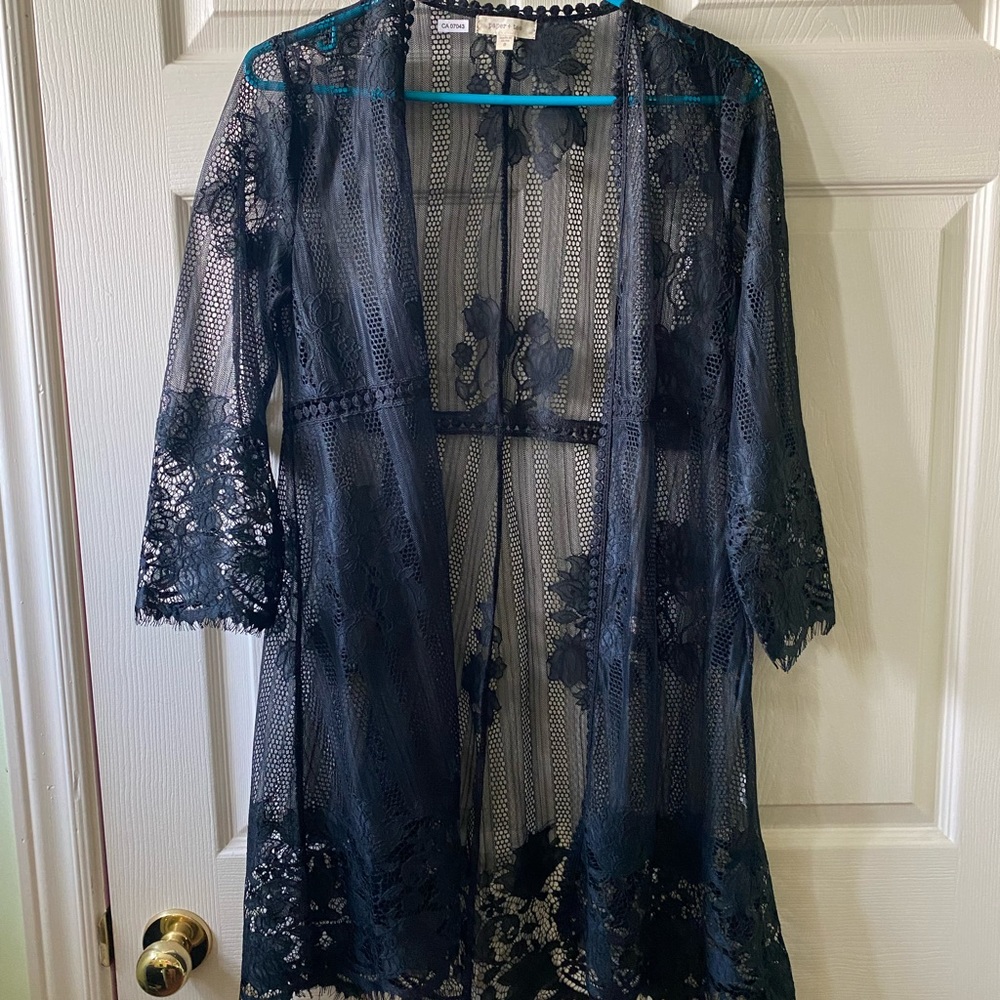 Black Lace Kimono